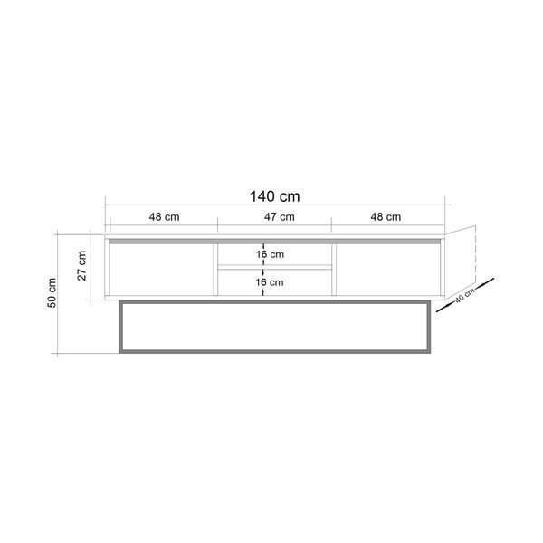 Televízny stolík Hamide, dĺžka 140 cm-image-1