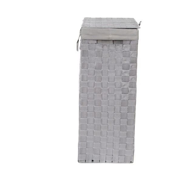 Sivý viskózny kôš na bielizeň s vekom Compactor Laundry Basket Linen, výška 60 cm-image-3