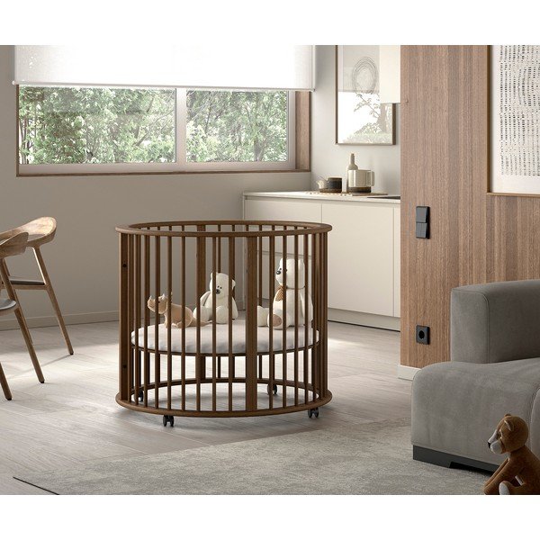 Hnedá detská ohrádka z bukového dreva 90x90 cm Dino – Vipack-image-1