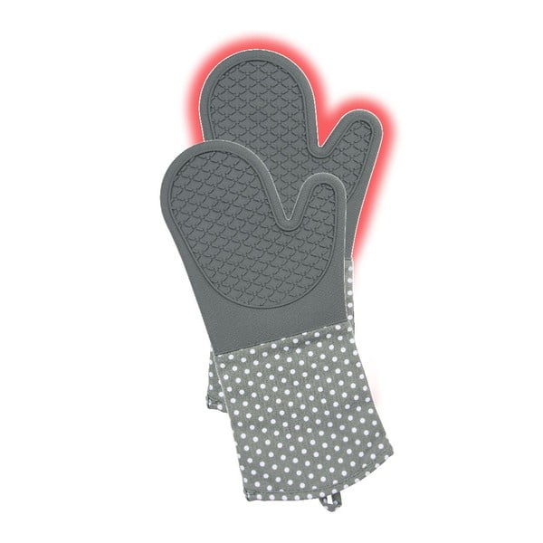 Súprava 2 sivých silikónových chňapiek Wenko Oven-image-3