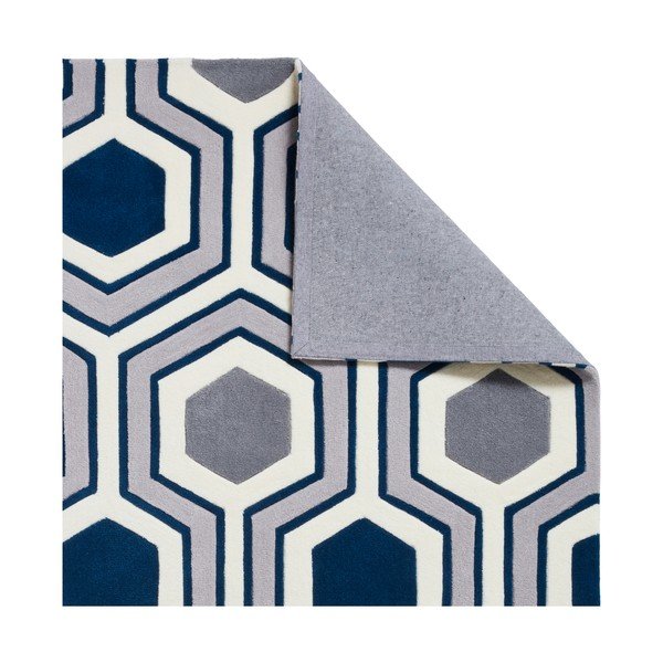Modrý koberec Think Rugs Hong Kong Hexagon, 120 x 170 cm-image-2