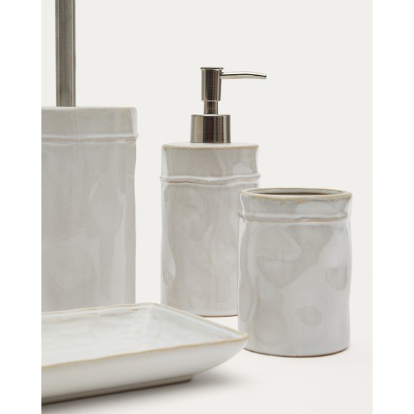 Krémová keramická WC kefa Savel – Kave Home-image-1