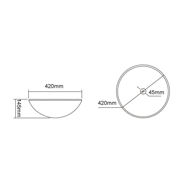 Biele sklenené okrúhle umývadlo ø 42 cm Telica – Sapho-image-4