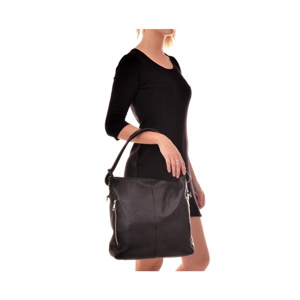 Čierna kožená kabelka Anna Luchini Smiela-image-3