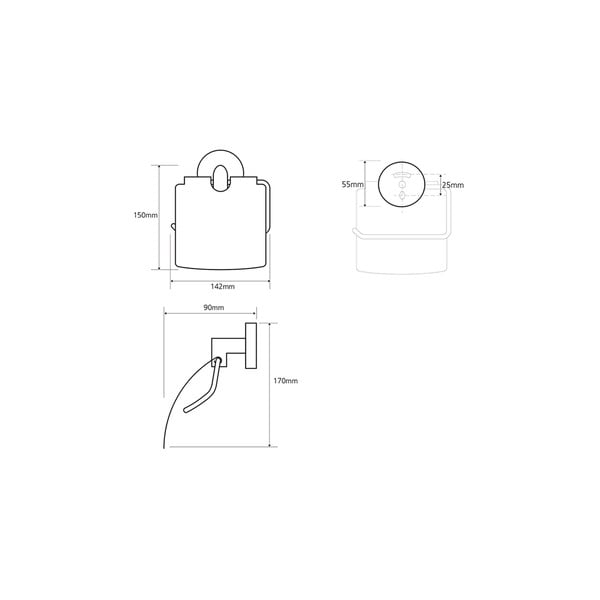 Mosadzný držiak na toaletný papier v striebornej farbe Sapho X-Round-image-3