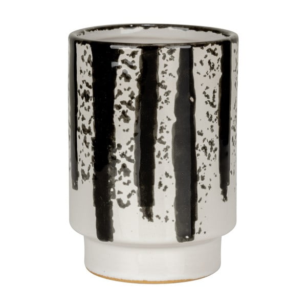 Čierno-biely keramický téglik na zubné kefky Subiza – Wenko-image-3