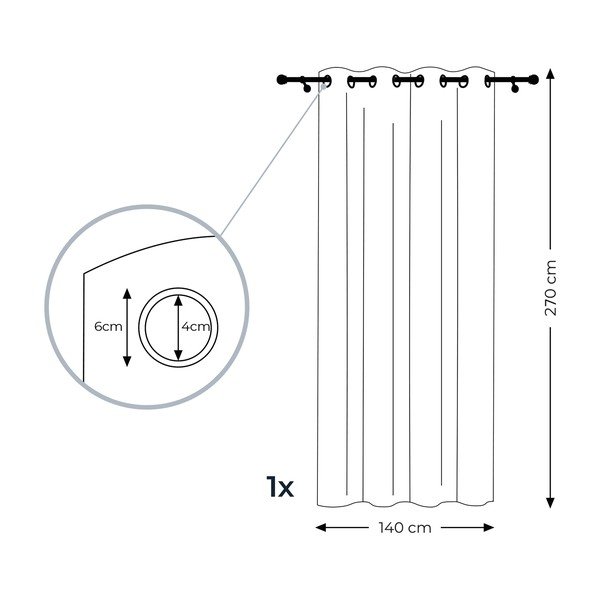 Béžový záves AmeliaHome Voile Eyelets, 140 x 270 cm-image-3