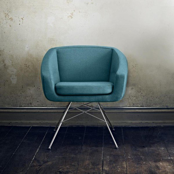 Tyrkysové kreslo Softline Aiko Felt Melange Turquoise-image-1