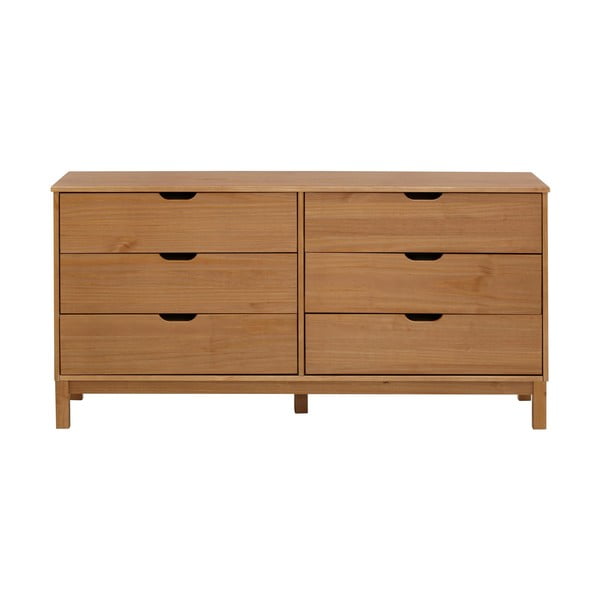 Nízka komoda z borovicového dreva v prírodnej farbe 150x75 cm Post – Støraa