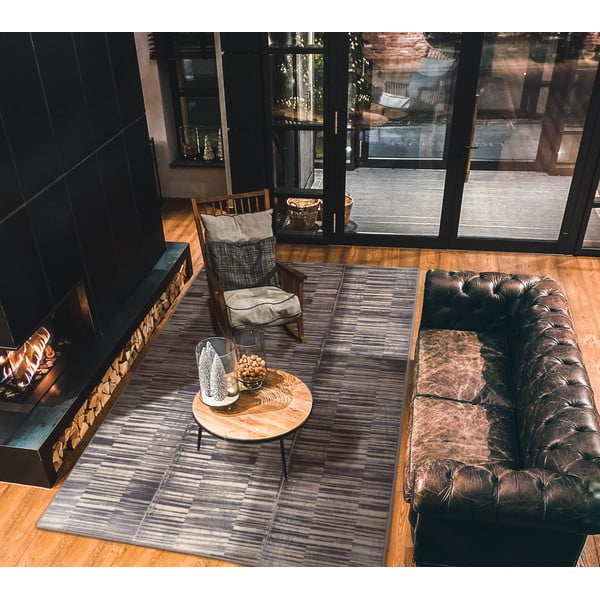 Sivý vlnený koberec 200x300 cm Grids – Agnella-image-1