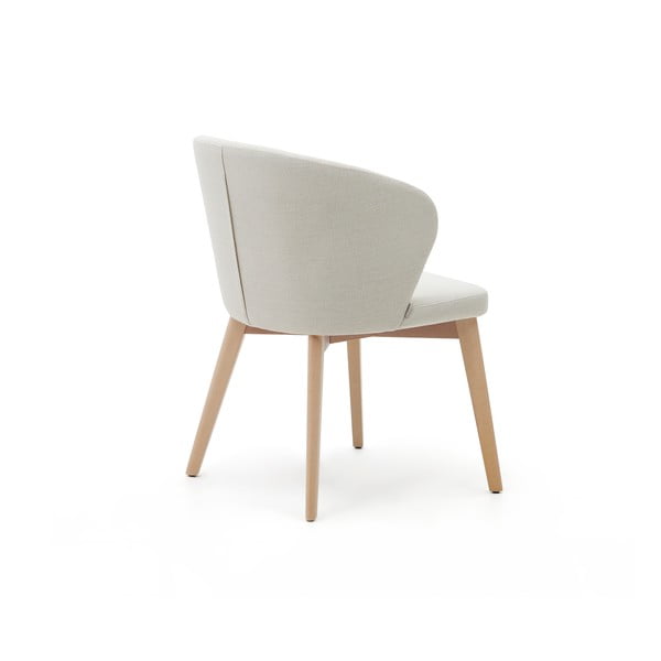 Krémovobiele čalúnené jedálenské kreslo Darice – Kave Home-image-4