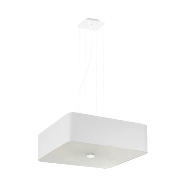 Biele závesné svietidlo so skleneno-textilným tienidlom Kortez – Nice Lamps