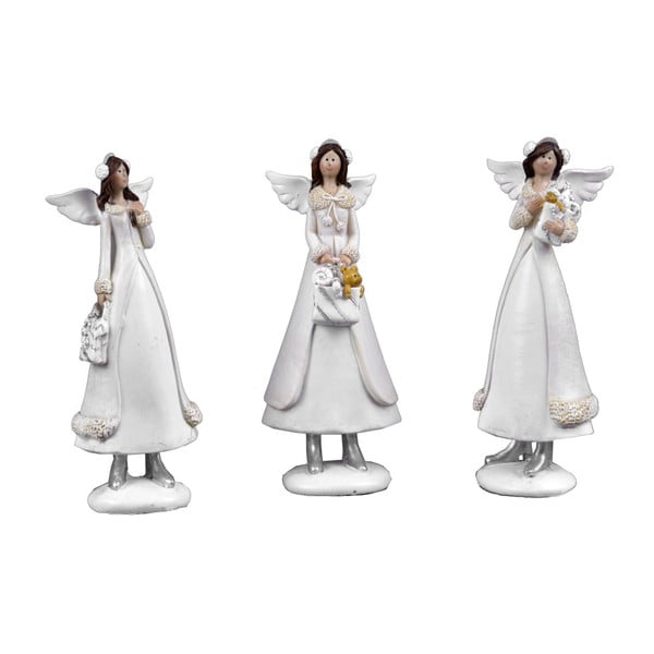 Sada 3 malých dekoratívnych anjelikov Ego Dekor Winter