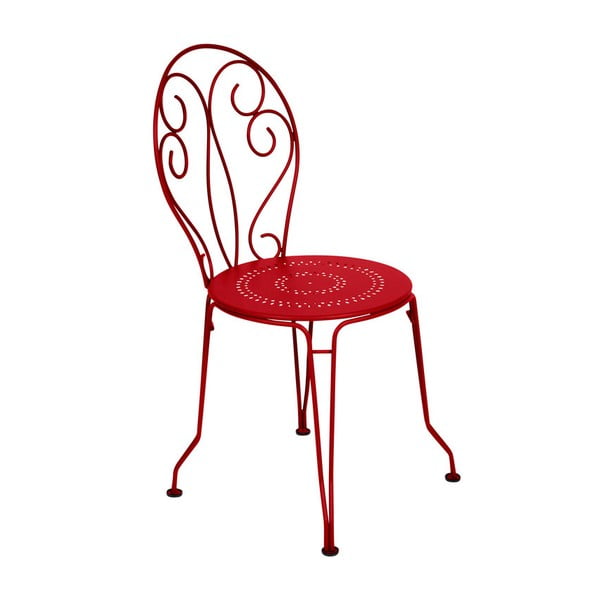 Sýtočervená kovová stolička Fermob Montmartre
