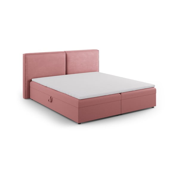 Ružová boxspring posteľ s úložným priestorom 140x200 cm Arendal – Cosmopolitan Design