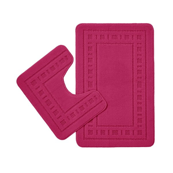 Tmavoružové WC kúpeľňové predložky v súprave 2 ks 50x80 cm Armoni – Catherine Lansfield