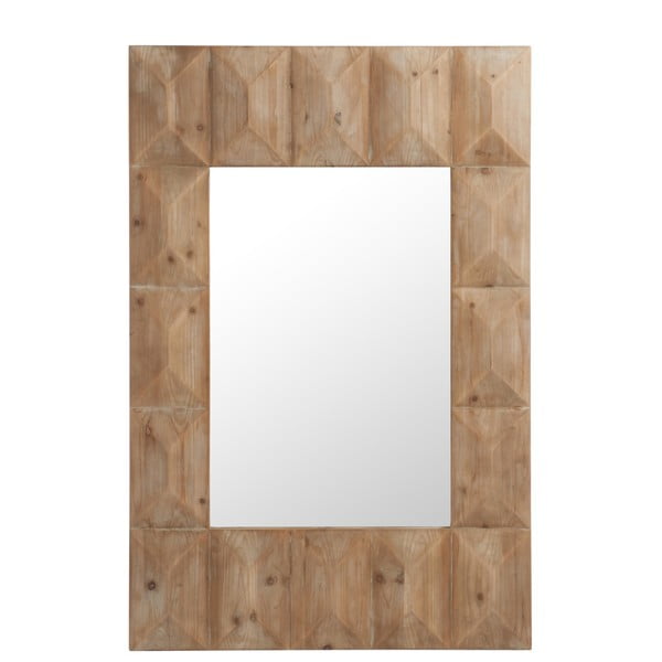 Zrkadlo s dreveným rámom J-Line Natura, 90 x 135 cm