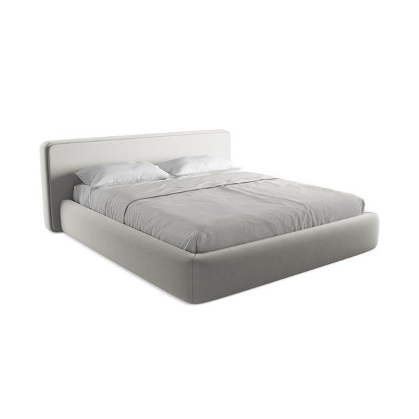 Svetlosivá čalúnená dvojlôžková posteľ s úložným priestorom s roštom 180x200 cm Kiana – Makamii-image-2