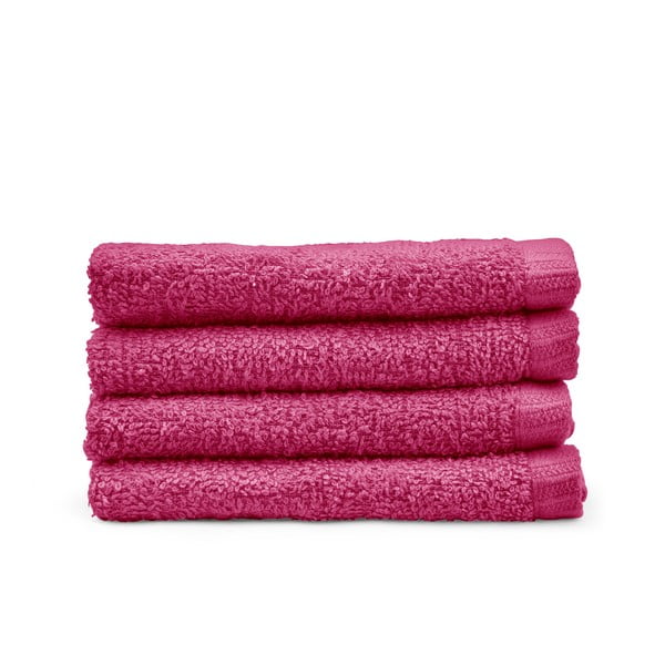 Tmavoružové rýchloschnúce bavlnené uteráky v súprave 4 ks 30x30 cm Quick Dry – Catherine Lansfield