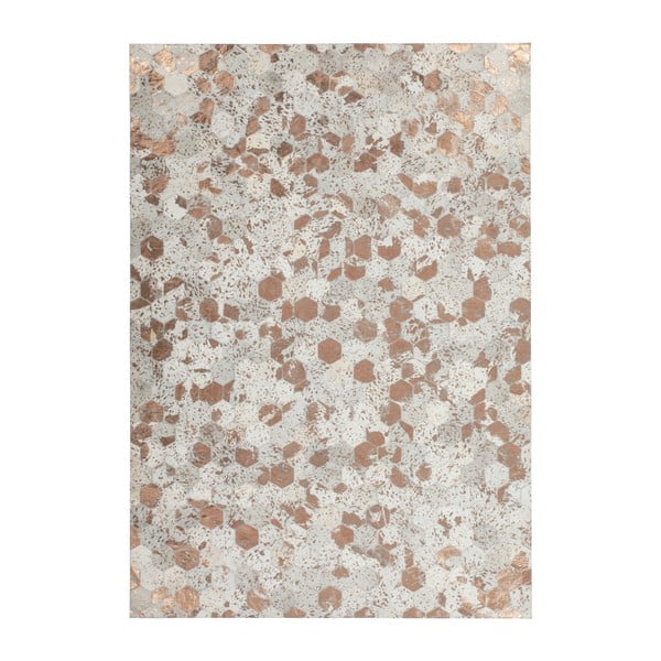 Krémový kožený koberec Daz, 80x150cm