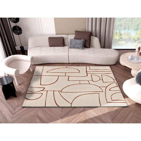 Koberec v tehlovej a krémovej farbe 80x150 cm Beruti – Universal-image-1