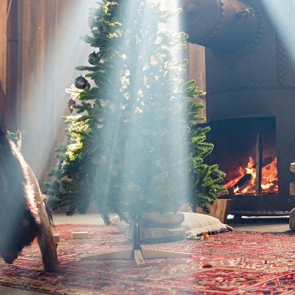 Čierny stojan na vianočný stromček z kovu a dreva Tree Nest Gentle-image-1