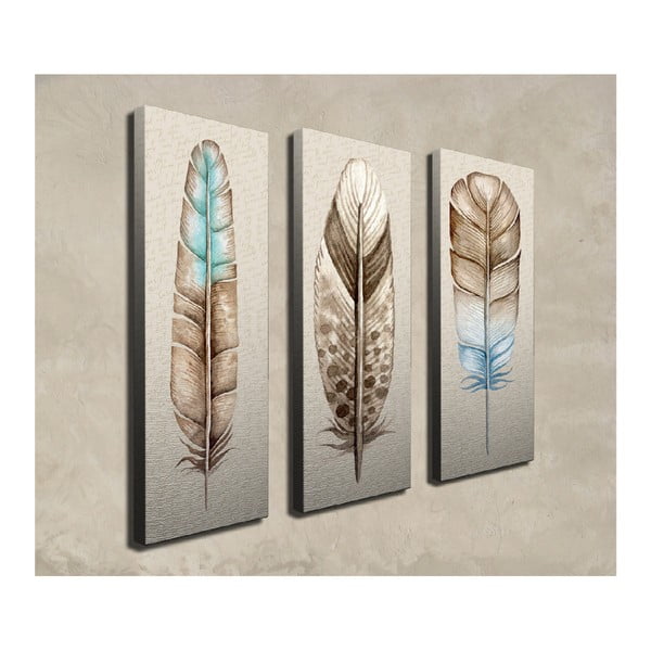 3-dielny obraz na plátne Feathers-image-2