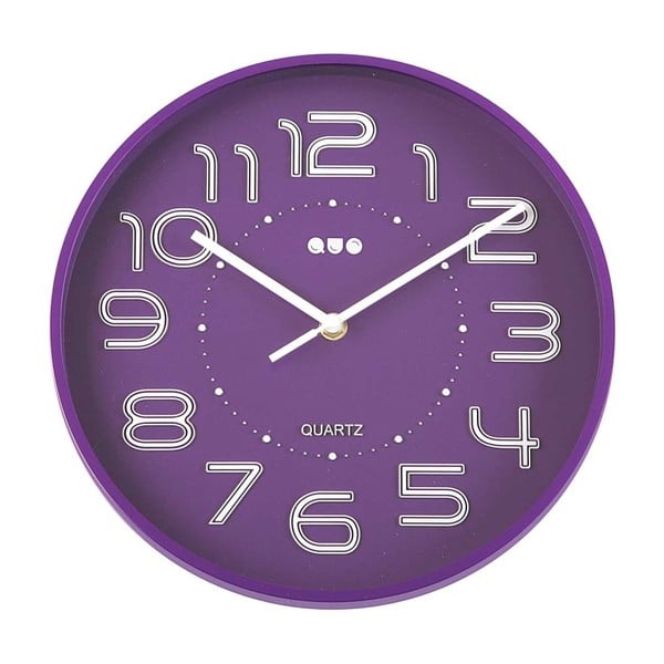 Fialové nástenné hodiny Versa Reloj, ⌀ 28 cm