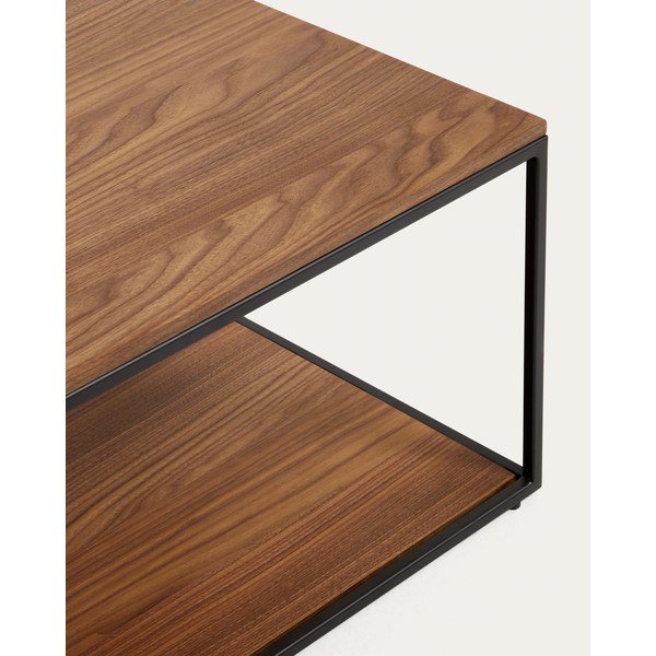 Konferenčný stolík v tmavoprírodnej farbe s doskou v dekore orechového dreva 60x110 cm Yoana – Kave Home-image-2