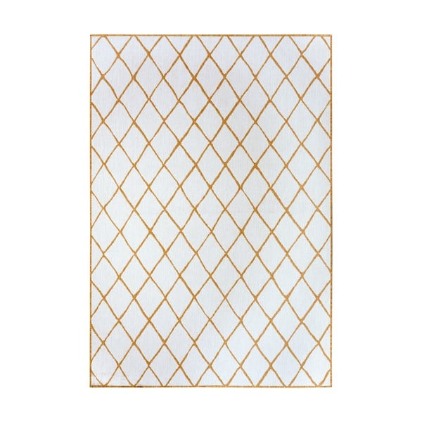 Okrovožlto-biely vonkajší koberec 80x150 cm Malaga – NORTHRUGS