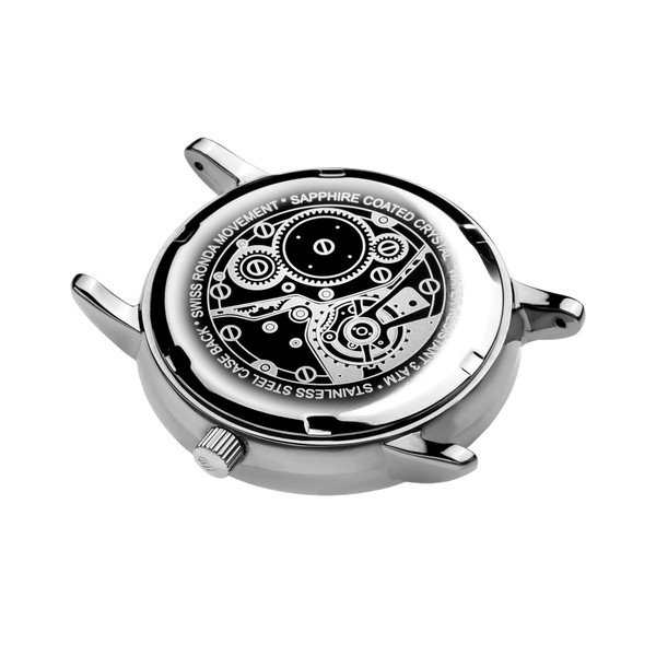 Pánske hodinky s čiernym remienkom z pravej kože Walter Bach Marrio-image-2