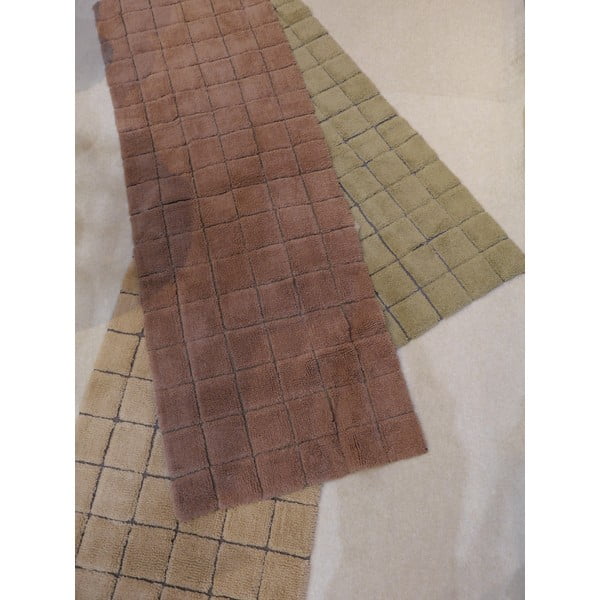 Béžový ručne tkaný vlnený behúň 80x230 cm Mosaic Sandstone – Lorena Canals-image-3