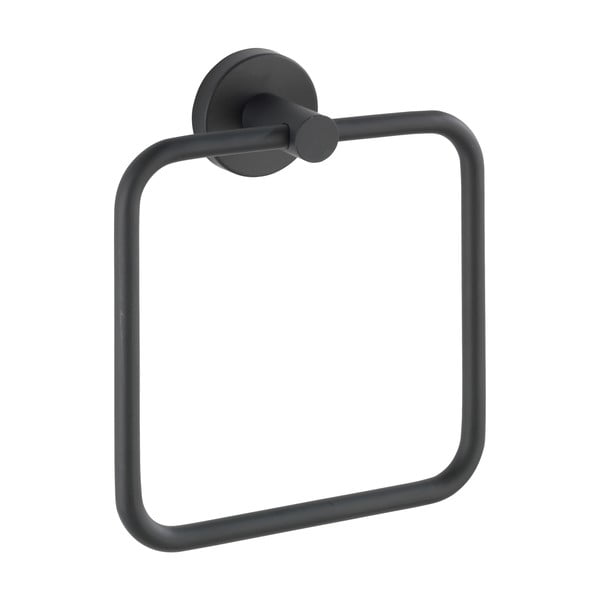 Matne čierny nástenný držiak na uteráky z nehrdzavejúcej ocele Bosio – Wenko-image-2