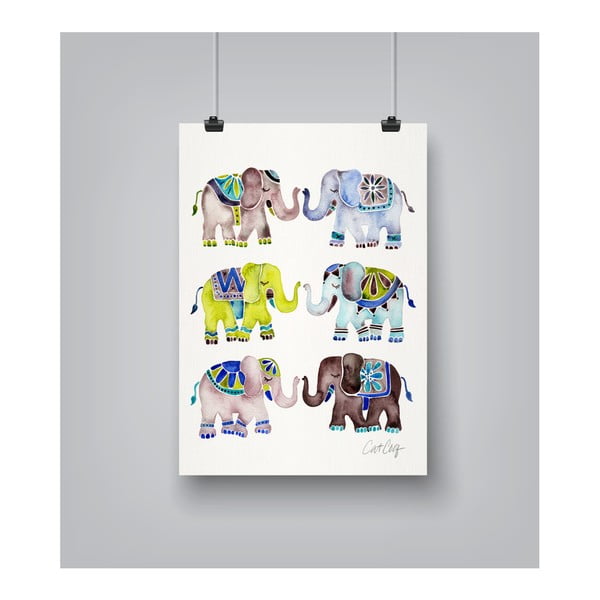 Plagát Americanflat Elephant Collection, 30 x 42 cm
