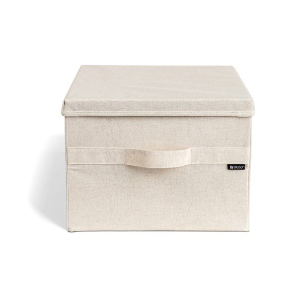 Béžový látkový úložný box s vekom 36x46x25 cm Soft Storage Large – Bigso