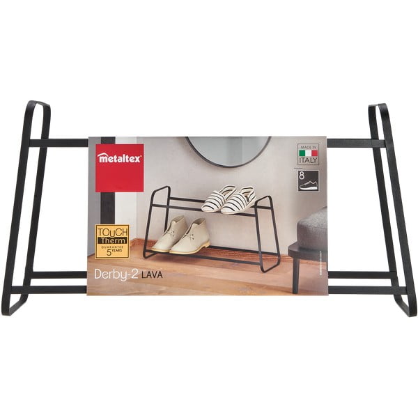 Čierna dvojposchodová polica na topánky Metaltex Derby-image-2