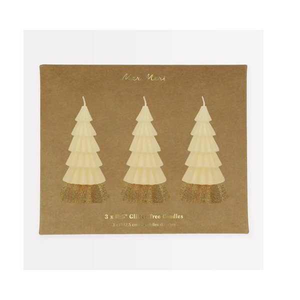 Sviečky v súprave 3 ks doba horenia 3,5 h Tree – Meri Meri-image-3