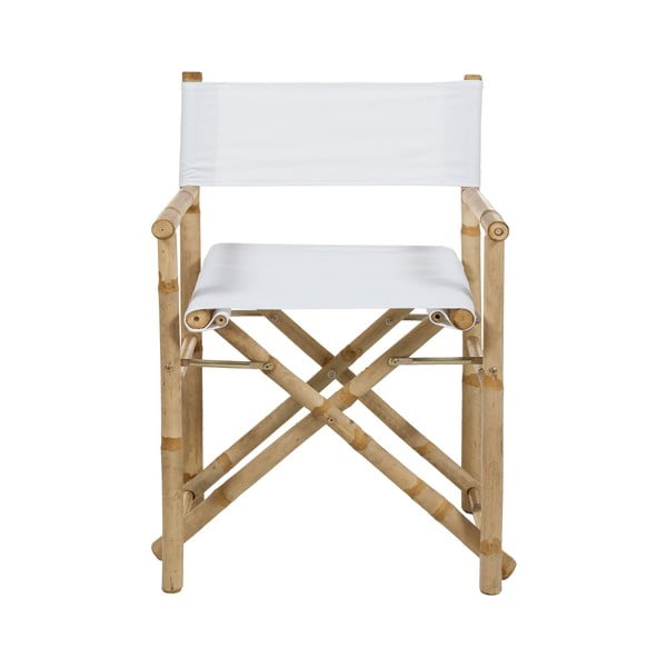 Bambusová stolička s bielym vankúšom na sedenie Santiago Pons Hollywood