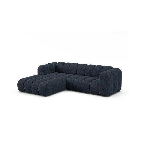 Tmavomodrá ženilková rohová pohovka (ľavý roh/s leňoškou) Lupine – Micadoni -image-1