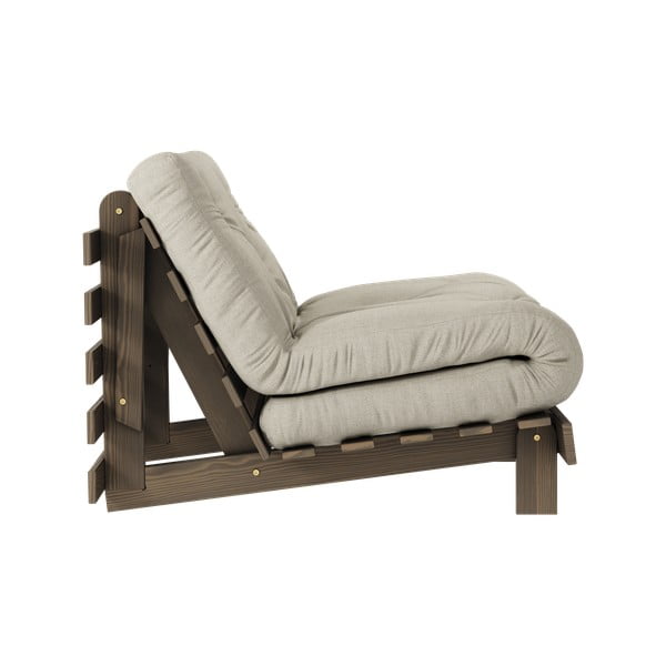 Sivobéžové rozkladacie ľanové kreslo Roots Carob – Karup Design-image-3