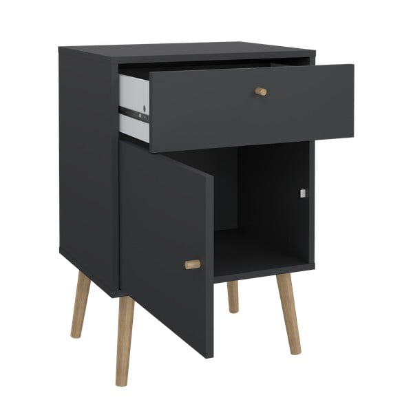 Antracitový nočný stolík Bodo – Tvilum-image-1