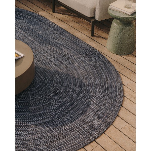 Tmavomodrý vonkajší koberec z recyklovaných vlákien 200x300 cm Sadent – Kave Home-image-1