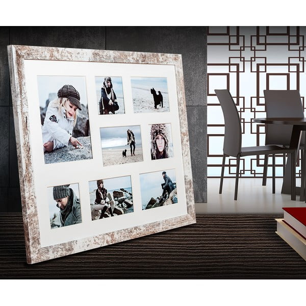 Sivo-biely rámček na 8 fotografií Styler Narvik, 51 × 41 cm-image-1