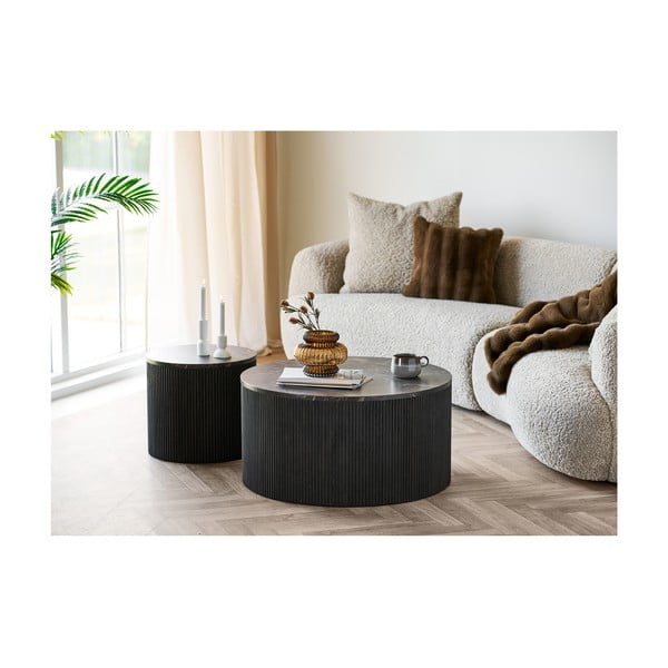 Okrúhly odkladací stolík s doskou v dekore mramoru ø 45 cm Rota – House Nordic-image-2