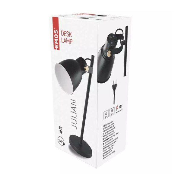 Čierna stolová lampa (výška 46 cm) Julian – EMOS-image-1