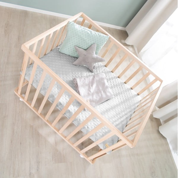 Sivá detská ohrádka z bukového dreva 75x100 cm Roba style – Roba-image-4