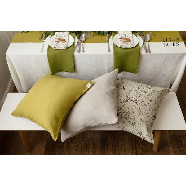 Ľanová obliečka na vankúš 45x45 cm Moss Green – Linen Tales-image-1