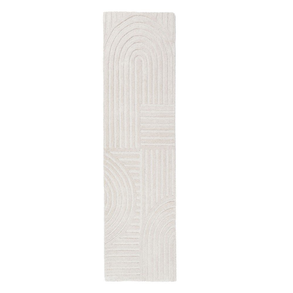 E-shop Slonovinový ručne tkaný vlnený behúň 60x230 cm Zen Garden – Flair Rugs