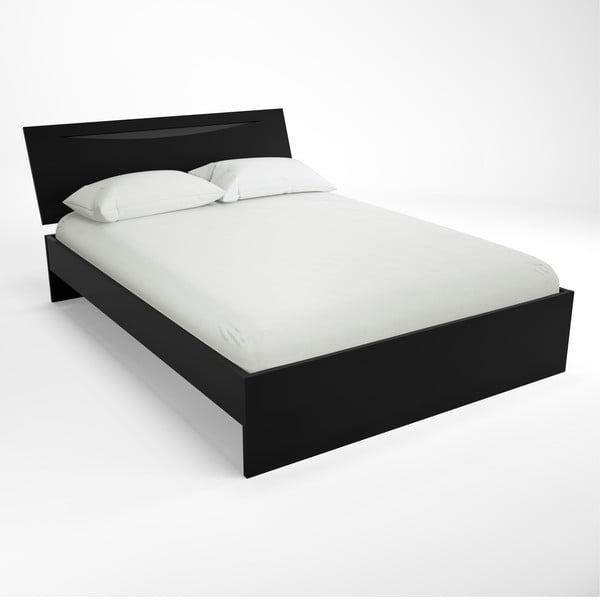 Čierna dvojlôžková posteľ Artemob Letty, 140 × 200 cm