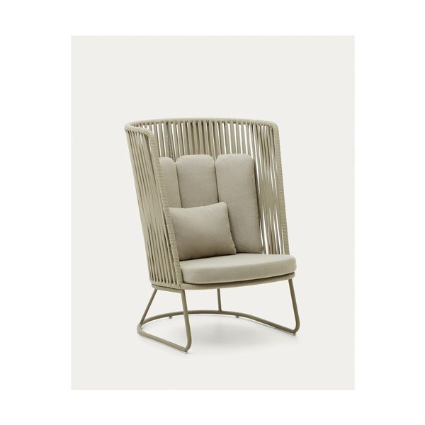 Zelené kovové záhradné kreslo Saconca – Kave Home-image-4